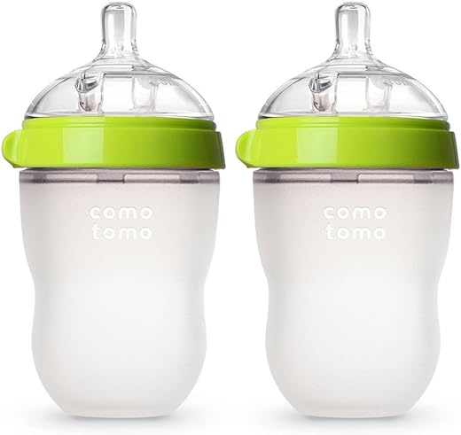Comotomo Baby Bottle, Green, 8 Ounce, 2 Count