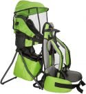 Baby Back Pack Cross Country Carrier Stand Child Kid Sun Shade Visor Green