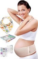 Maternity Belt Plus Baby Bib by HealthySam - Breathable Belly Band For...