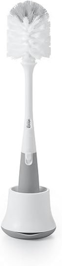 OXO Tot Bottle Brush with Nipple Cleaner and Stand, Gray