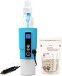 Puncia 12V Smart Milk Bottle Warmer For Car ,Breast Storage Bag Warmer ,Temp control and display smart mug (Blue)