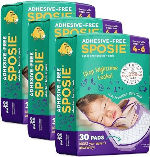 Sposie Booster Pads Diaper Doubler, 90 Count, 3 Packs of 30 Pads